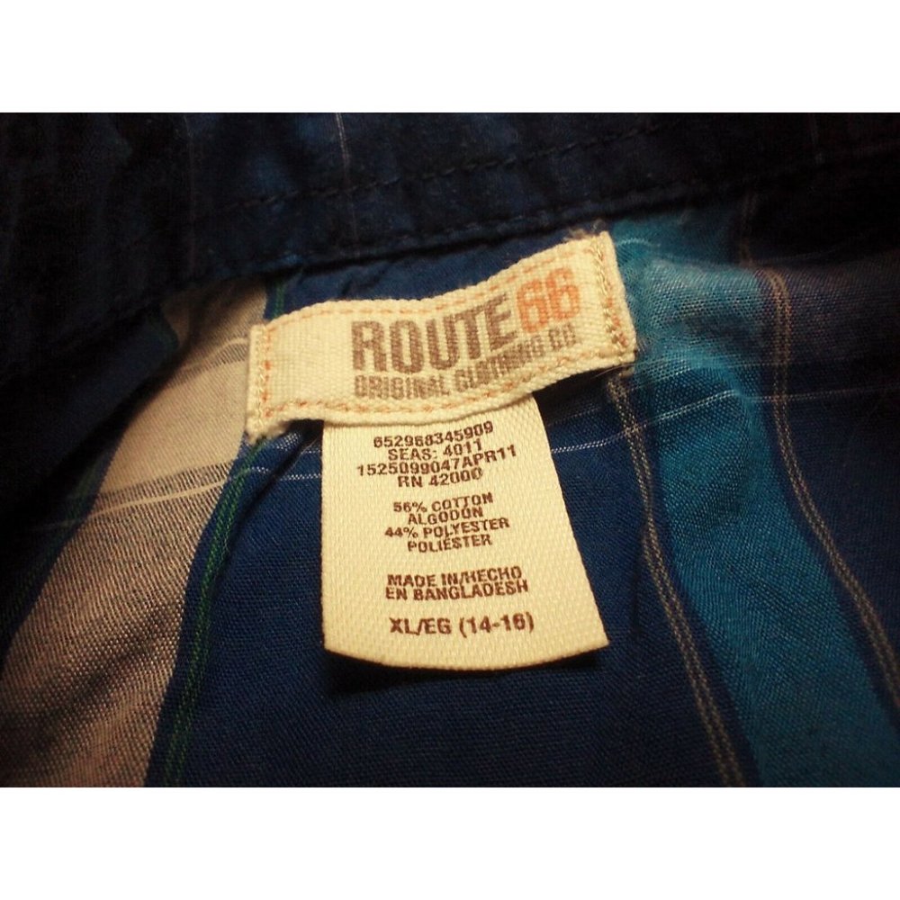 Route 66 Freedom Graphic Design Button Down Collar Top Blue/White Sze XL (14-16) - Picture 4 of 12